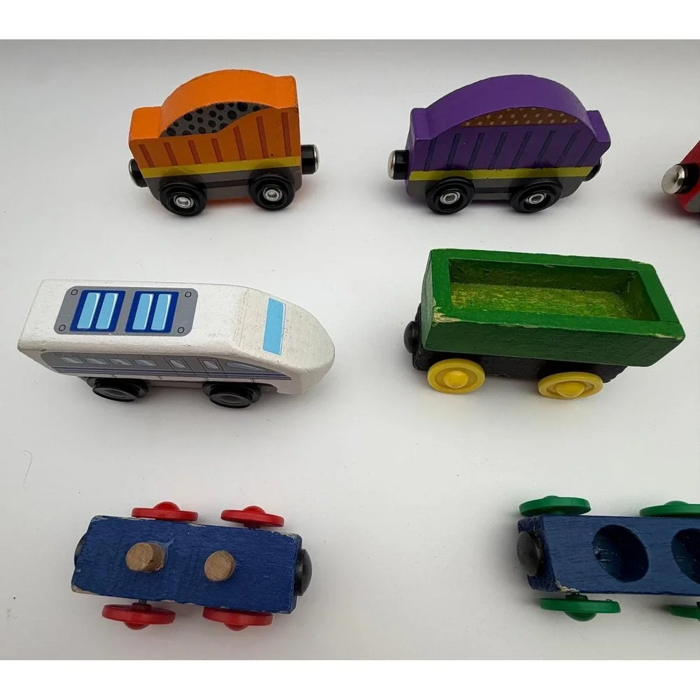 Mixed Toy Train Lot Wooden Magnetic & Plastic TMNT Raphael Subway Car H045